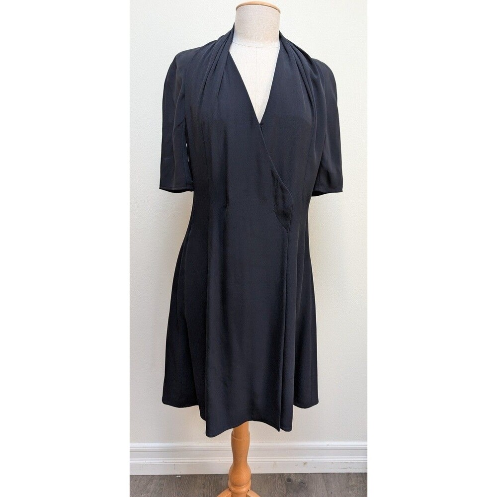 Giorgio Armani Le Collezioni Women’s Dress Size 44 / 10 Blue Silk Blend Made in